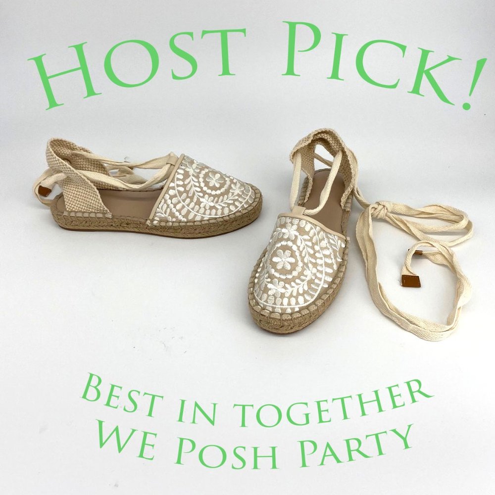 Natural with White Embroidery Canvas Lace Around